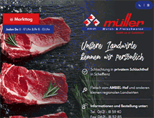 Tablet Screenshot of mueller-fleischundwurstwaren.de